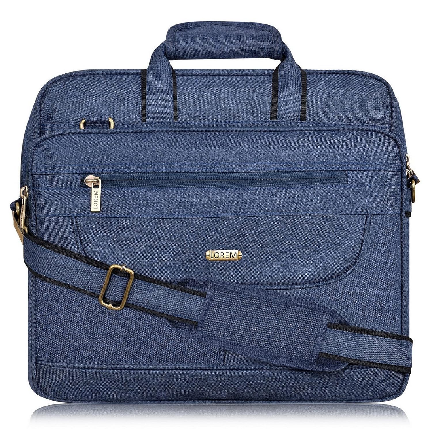 LOREM Blue Linen 28L Laptop Messenger Bag for Men BG24-UFBG