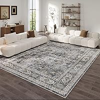 Vista 39 de Rugcomf Alfombra de pasillo de 2' 6'' x 8' lavable, alfombra boho suave, antideslizante, de lana sintética, alfombra vintage para cocina, entrada