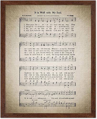 Miniatura 12 de Poster Master Póster vintage con texto en inglés «How Great Thou Art», impresión de partituras de música retro, arte de pared de himnario, regalo