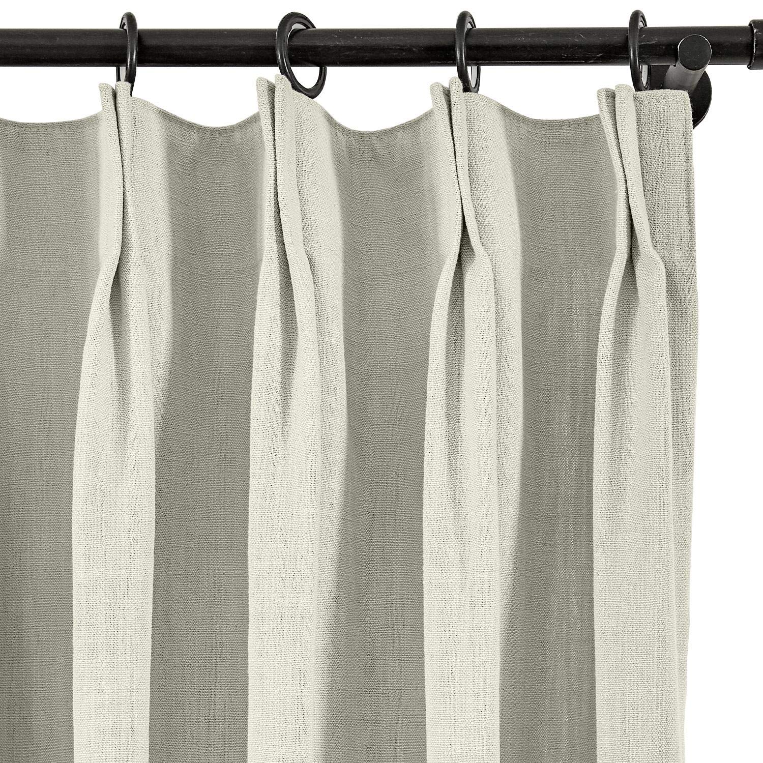 Bardzo szerokie lniane bawełniane zasłony zaciemniające ze szczyptą – 304 cm szer. x 240 cm dł. do salonu, sypialni, jadalni, biblioteki - perła z nasionami, elegancka dekoracja okienna, panel