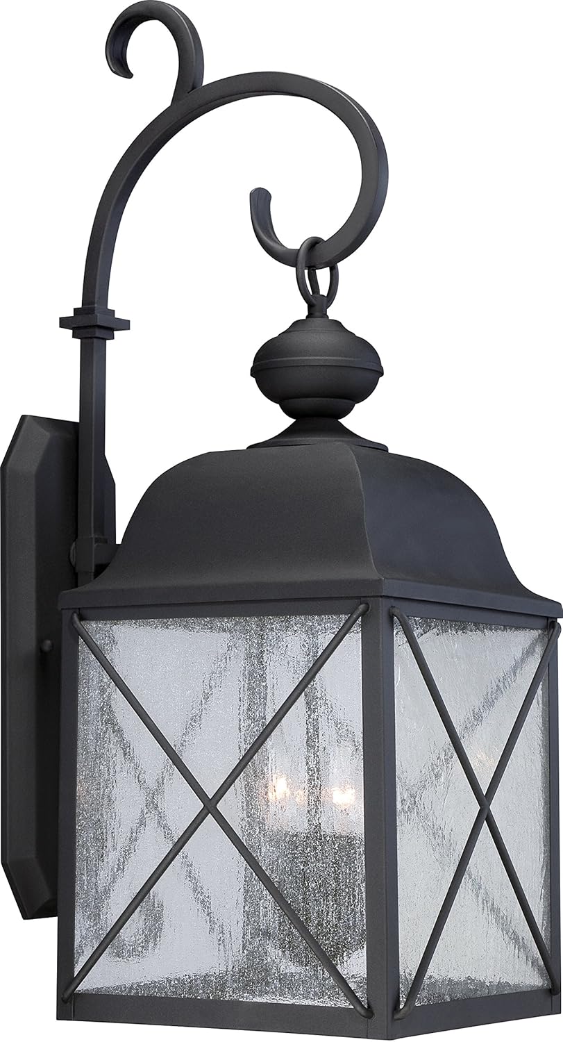Nuvo Lighting 60/5626 Wingate Flush 2 Light 60-watt A19 Outdoor Close to Ceiling Porch and Patio Lighting with Clear Seeded Glass, Textured Black