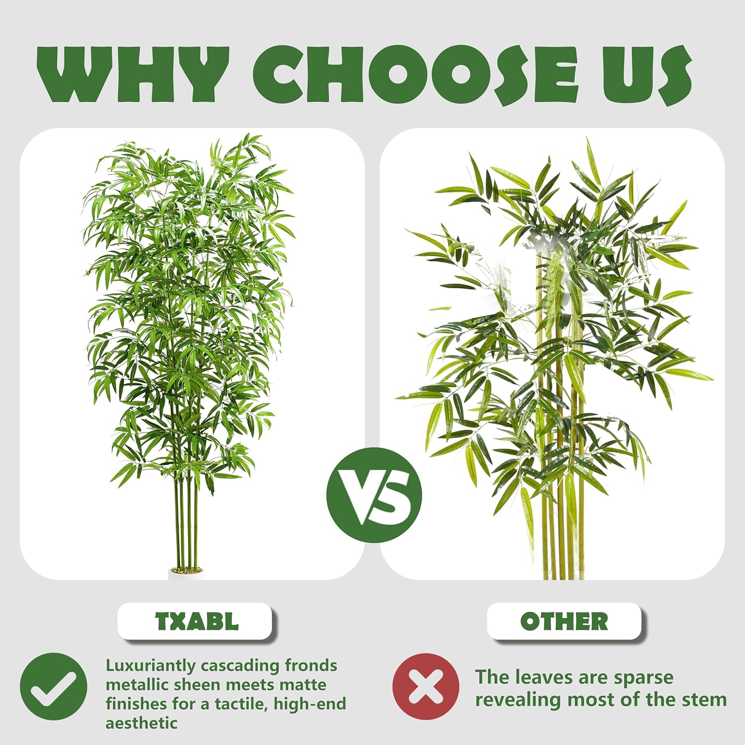 Artificial Bamboo Tree 6FT Tall Fake Plants Faux Silk Plant, Faux Bamboo Plant for Home Office Indoor Outdoor Decor Artificial Trees with Tall Planter - Image 3