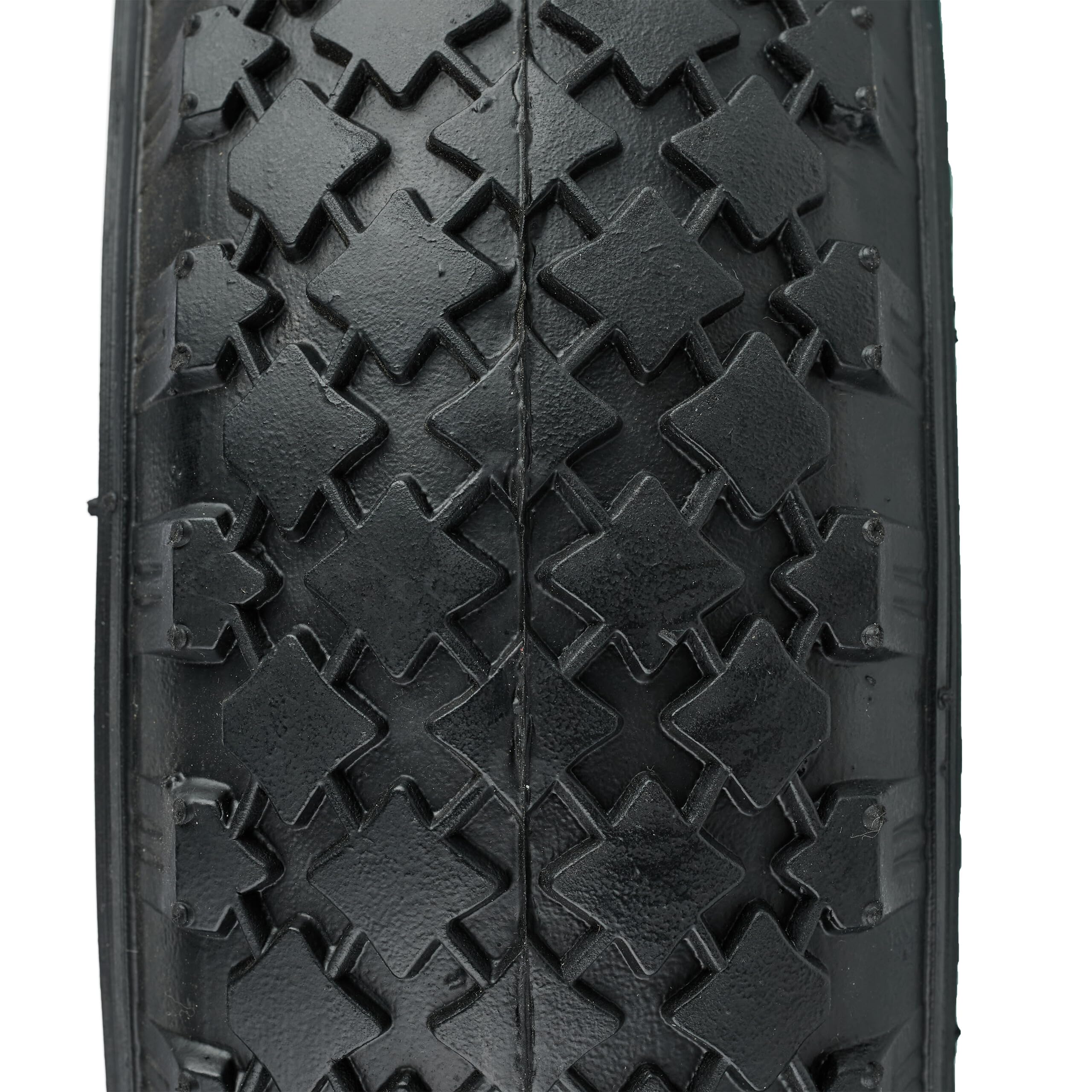 Relaxdays Rueda Carretilla 3.00-4, Set de 2, Neumáticos Repuesto, Llanta de Acero, Eje de 16 mm, 100 kg, Negro