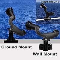 Vista 3 de Caña de pescar de plástico giratoria ajustable 3 soporte barco canoa remo kit kayak lateral varilla soporte