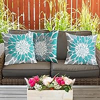 Vista 20 de Qahing Paquete de 4 fundas de almohada impermeables para exteriores de 16 x 16 pulgadas, fundas decorativas cuadradas de jardín para muebles