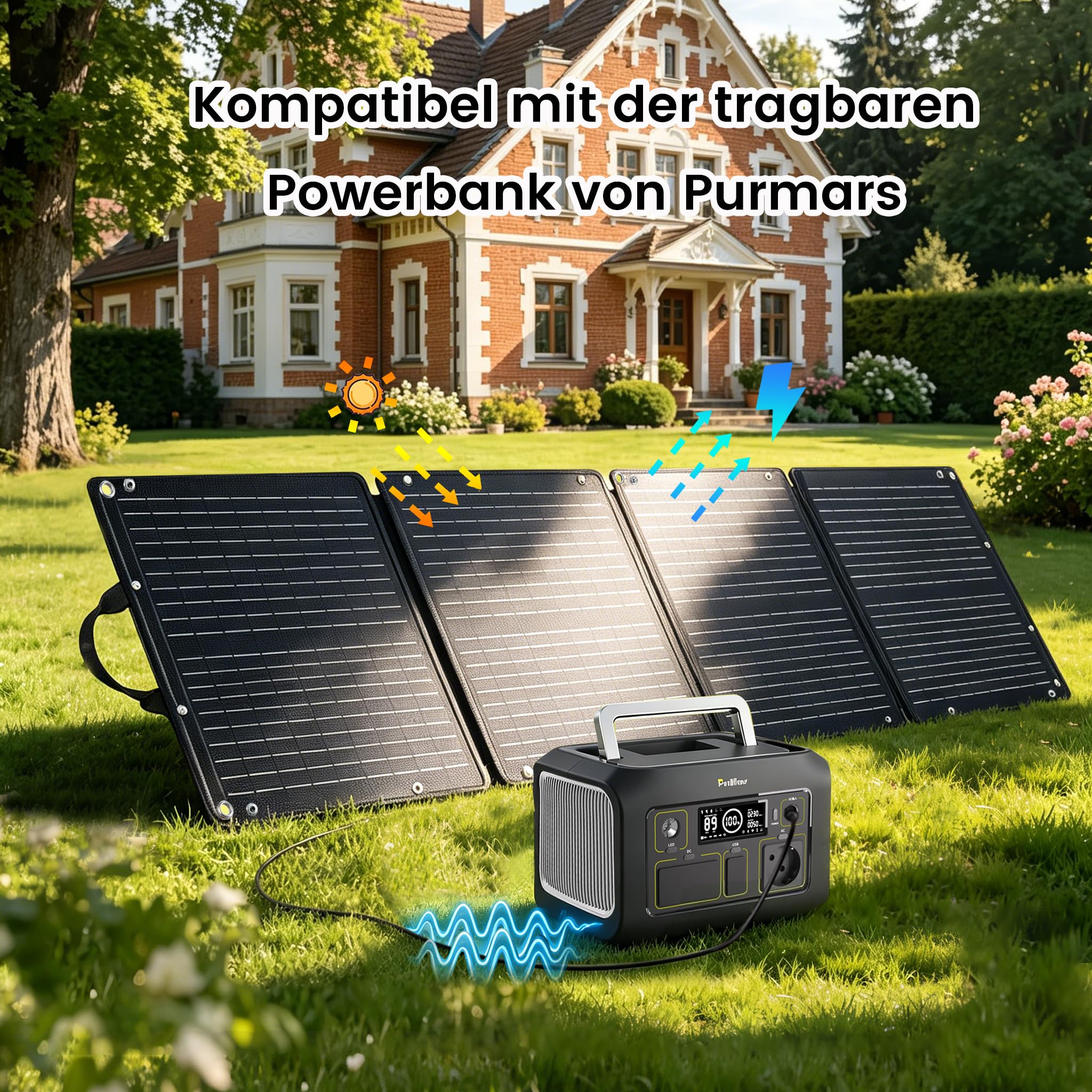 Station d'alimentation portable 300 W avec panneau solaire 110 W, batterie LiFePO4 288 Wh | Générateur solaire, portable, plusieurs sorties, alimentation extérieure, charge rapide, camping, extérieur, voyage, urgence