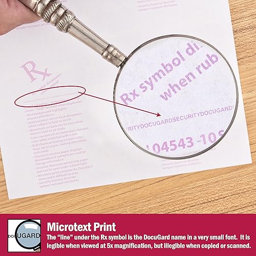 Miniatura 6 de DocuGard Papel de seguridad médica Premier para impresión de recetas y prevención de fraudes, aprobado por CMS, 10 características de seguridad,