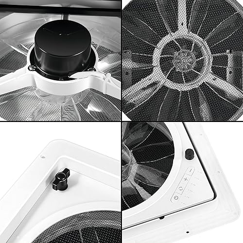 Miniatura 3 de Starvent Ventilador de ventilación de techo RV de 11 pulgadas, reversible de 6 velocidades (blanco 11 pulgadas)