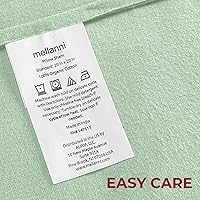 Vista 6 de Mellanni Juego de funda de edredón 100% algodón orgánico tamaño King: 2 fundas de almohada y 1 funda de edredón con cierre de botón y lazos