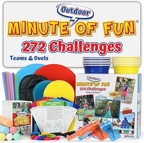 Minute of Fun - Juego de fiesta al aire libre - Increíbles desafíos de 272 minutos para ganarlo para equipos de duelos, fiestas, adolescentes,