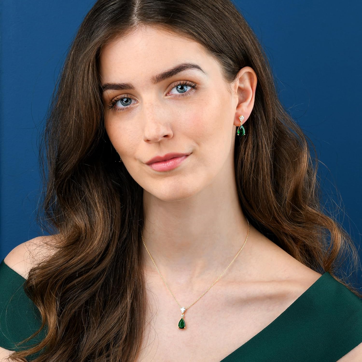 Diamond Treats 925 Sterling Silver Teardrop Earrings for Women with Colored and White Cubic Zirconia, Sterling Silver Drop Earrings for Women, Elegant Silver, Gold or Rose Gold Dangle Earrings,
