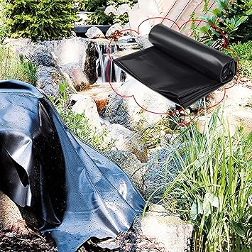 Image Yisss Pond Liner Pond Liner for Water Pool River Slope Lakes Water Gardens,Tear Resistant Pond Skins 2x3m(6.5x9.8ft) 4x7m(13x22.9ft) 7x7m(22.9x22.9ft)