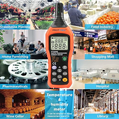 Miniatura 7 de Protmex MS6508 Medidor digital de temperatura y humedad, CECOMINOD046940