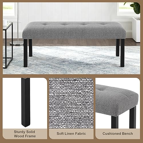 Miniatura 6 de Merax Juego de mesa de comedor de 6 piezas con moderna mesa de cocina ovalada de mármol sintético, cuatro sillas tapizadas y un banco para comedor,