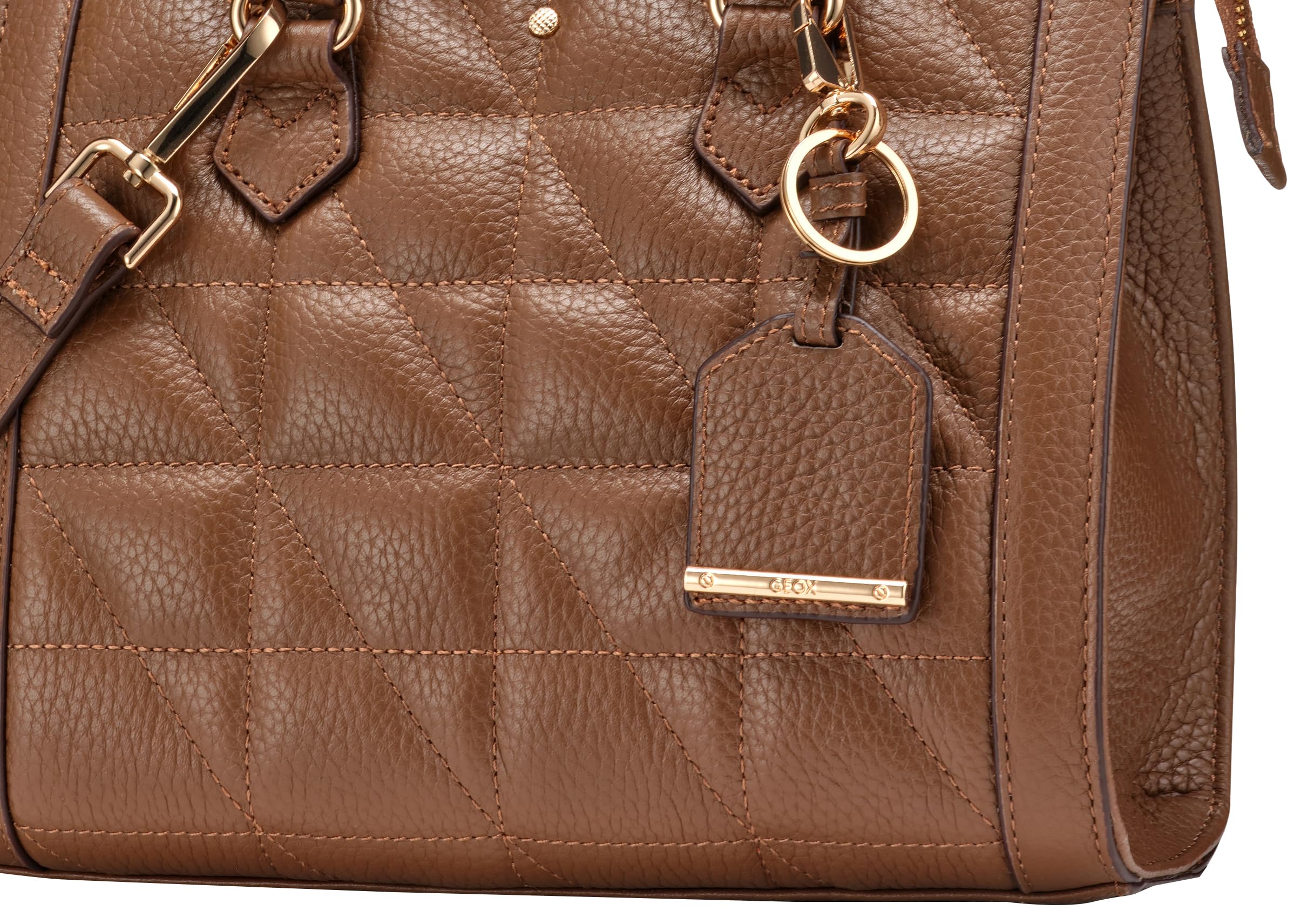Geox D Olympiy a, Bolsa para Mujer, Marrón, 24 X 9,2 X 1,5