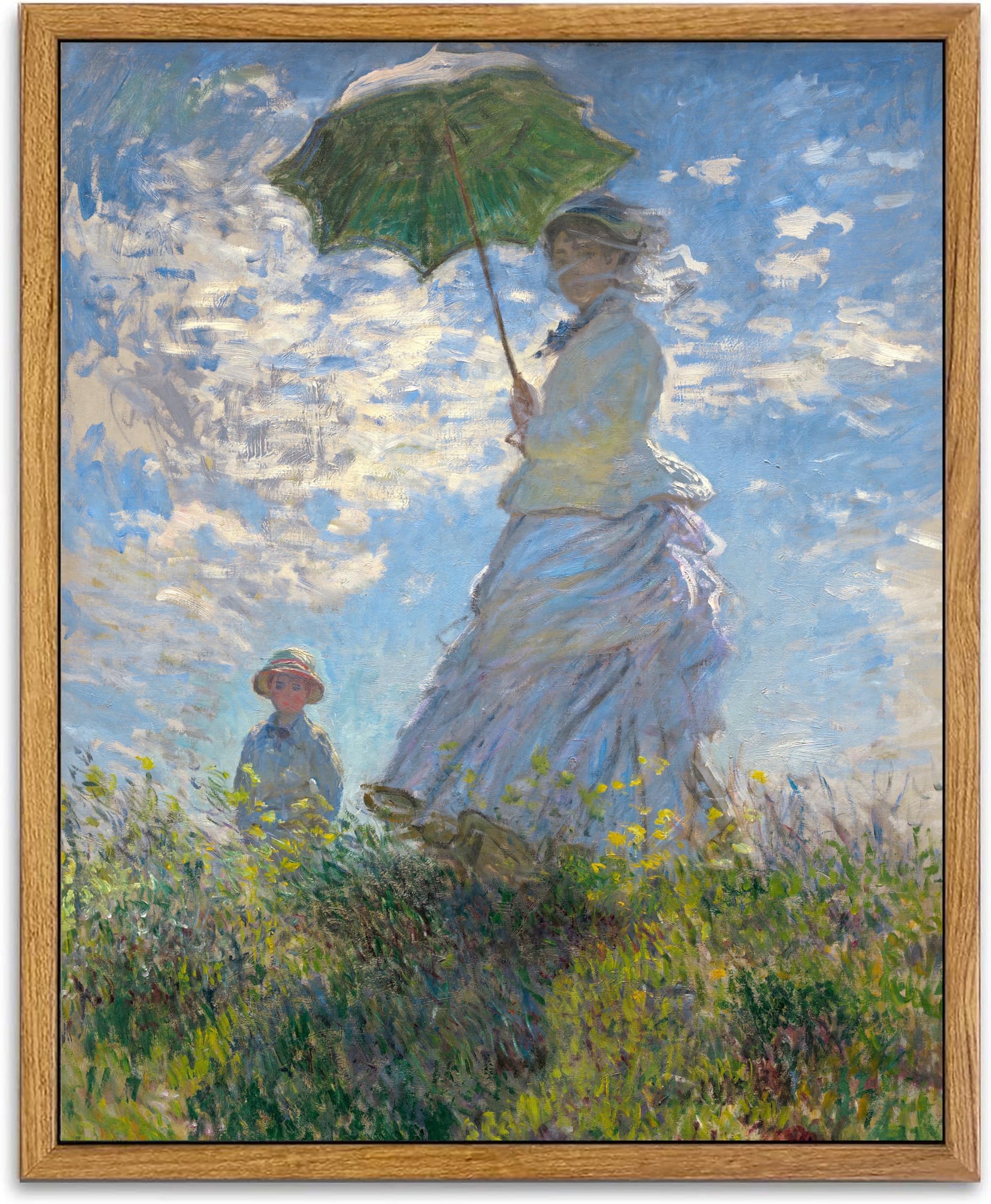 KBKBART Framed Claude Monet Wall Art, Vintage Monet Prints for Wall Decor, Monet Water Lilies Exhibition Poster for Room Aesthetic, Classic Canvas Impressionist Gallery Painting for Bedroom Living Room, Cozy Home Decor, Gallery, Gifts for Friends or Family (8"x10")