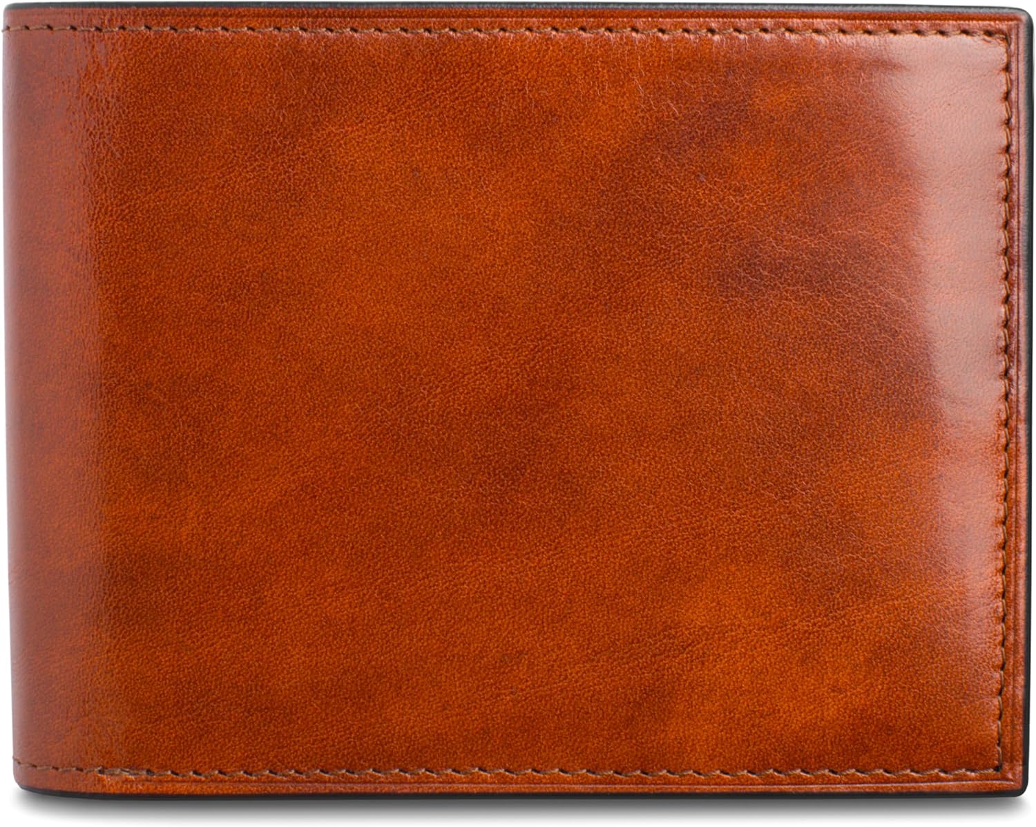 Bosca Men's Leather Wallet - Old Italia Bifold Wallet For Men Made From Full Grain Italian Leather, 11 Card Slots, ID Window, Divided Currency Well, Gift-Ready Packaging - Amber Brown