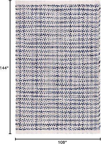 Miniatura 3 de Dash and Albert Journey - Alfombra de área para interiores y exteriores, 9 x 12 pies, color azul, alfombra geométrica tejida a mano, lavable,