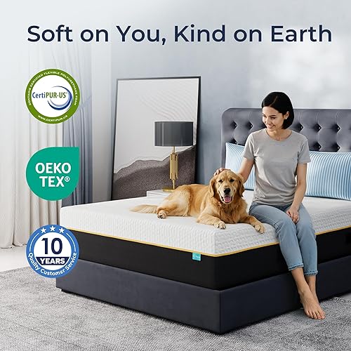 Miniatura 8 de Colchón de espuma viscoelástica de tamaño completo de 10 pulgadas, colchón de espuma viscoelástica refrescante en una caja, colchón de tamaño