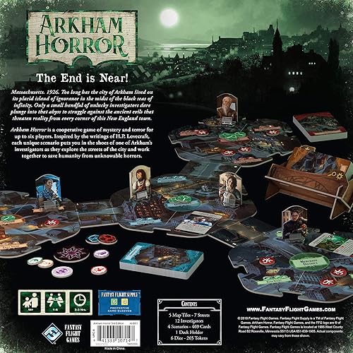 Vista 2 de Fantasy Flight Games FFGAHB01 Arkham Horror Tercera Edición, Multicolor