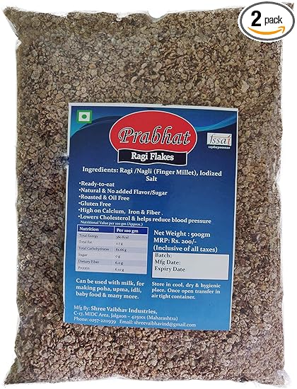Prabhat Ragi Flakes, 2 x 500 g