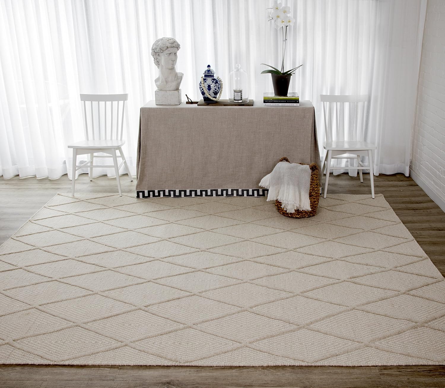 Erin Gates by Momeni Langdon Spring Beige Hand Woven Wool Area Rug 5' X 8'