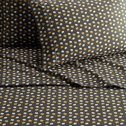 Miniatura 3 de New York & Company Laroi - Juego de sábanas de 3 piezas con diseño de elefante súper suave, incluye 1 encimera, 1 sábana bajera y 1 funda de