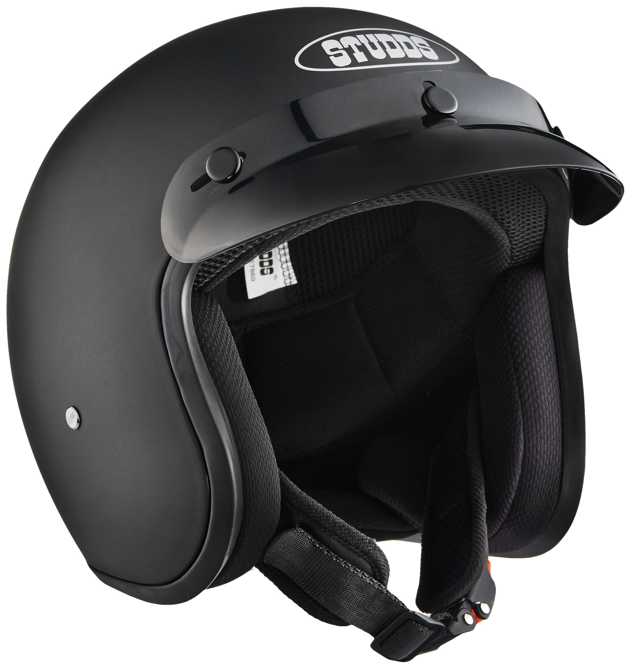 STUDDS JETSTAR Classic Plain Open Face Helmet (Matt Black, Medium)-image-14