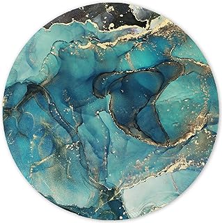 ITNRSIIET Mouse Pad with Stitched Edge, Premium-Textured Mouse Mat Waterproof Non-Slip Rubber Base Round Mousepad for Office Gaming Laptop, Cute Design Desk Accessories, Abstract Ink Tempera