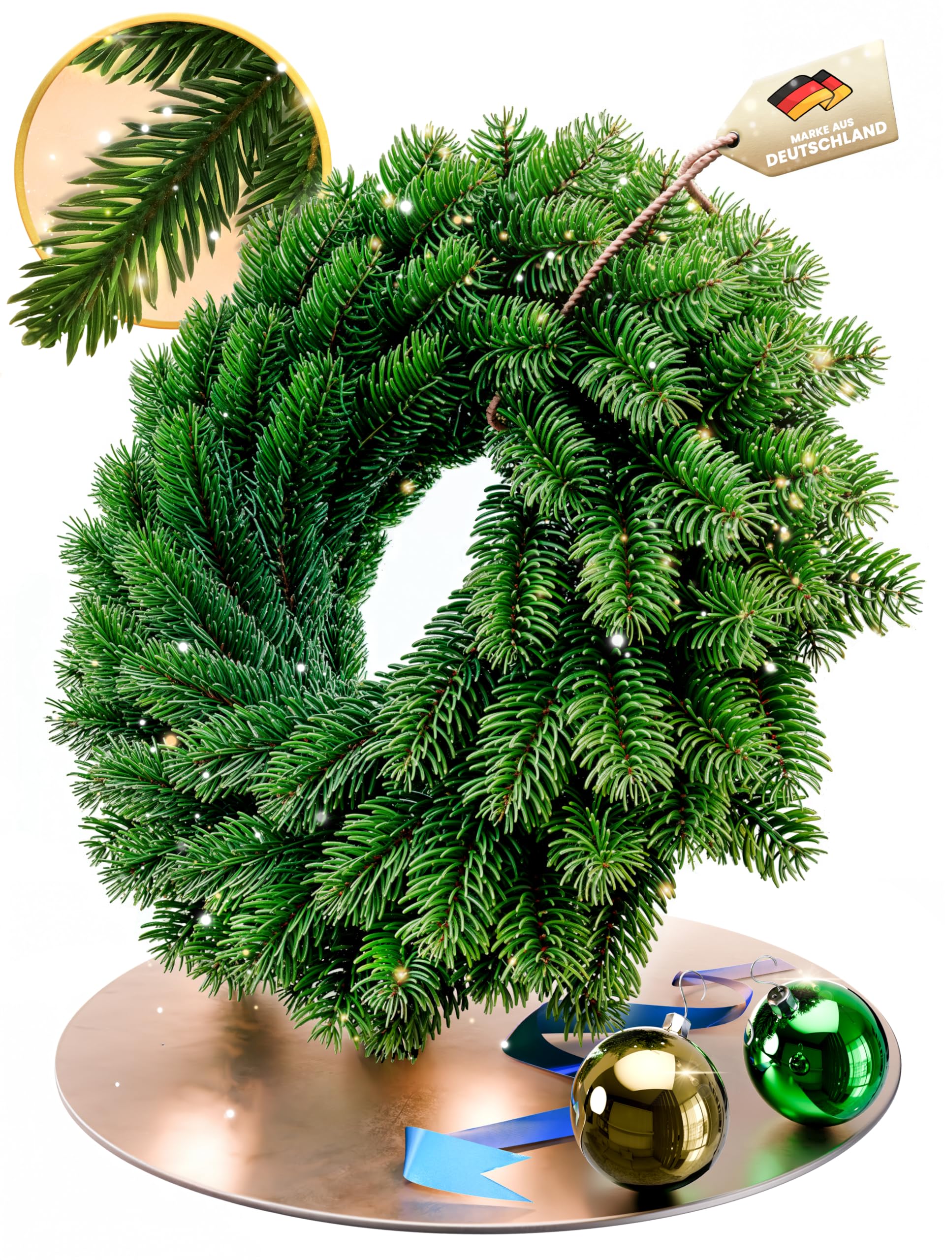 ArtiTree Kunstkranz Weihnachtskranz künstlich – Festliche Tür- und Wanddekoration, Höhe 60 cm