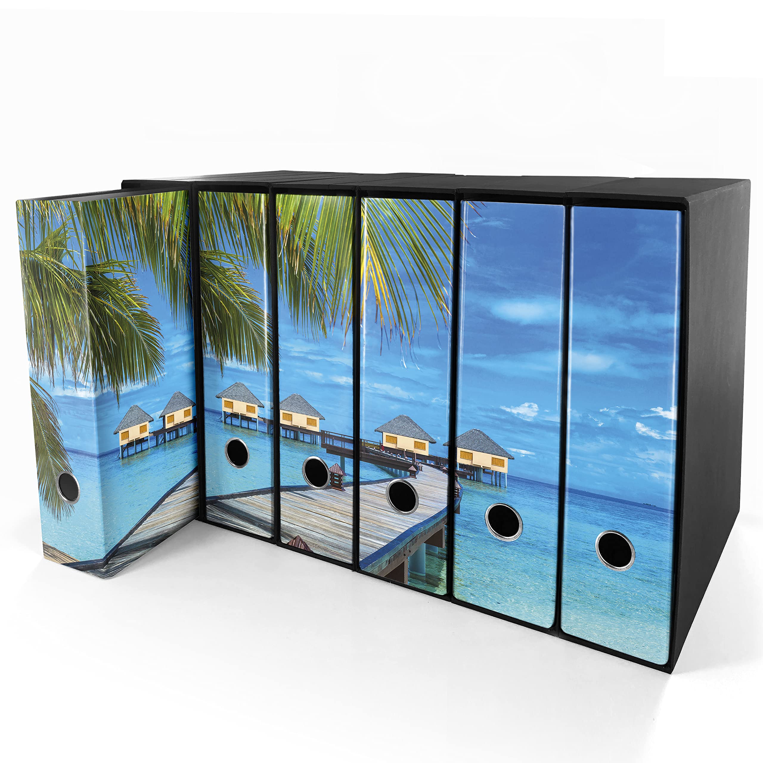 Set da 6 raccoglitori ad anelli MALDIVE - Faldoni SHAREPRINTING (H31 con 2 anelli)