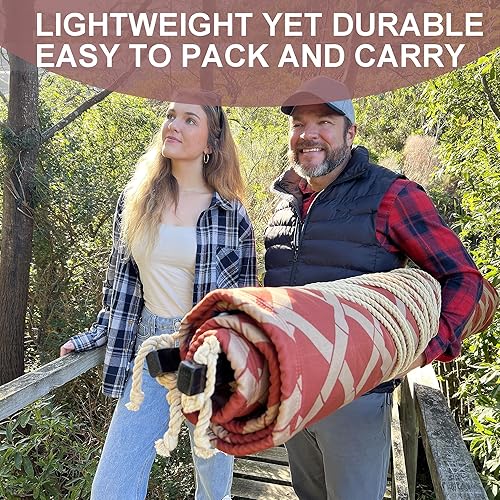 Miniatura 5 de OLALACOZY - Hamaca acolchada de celosía toscana de 13 pies en color SienaTaupe con barras de suspensión, almohada desmontable y cadenas, capacidad