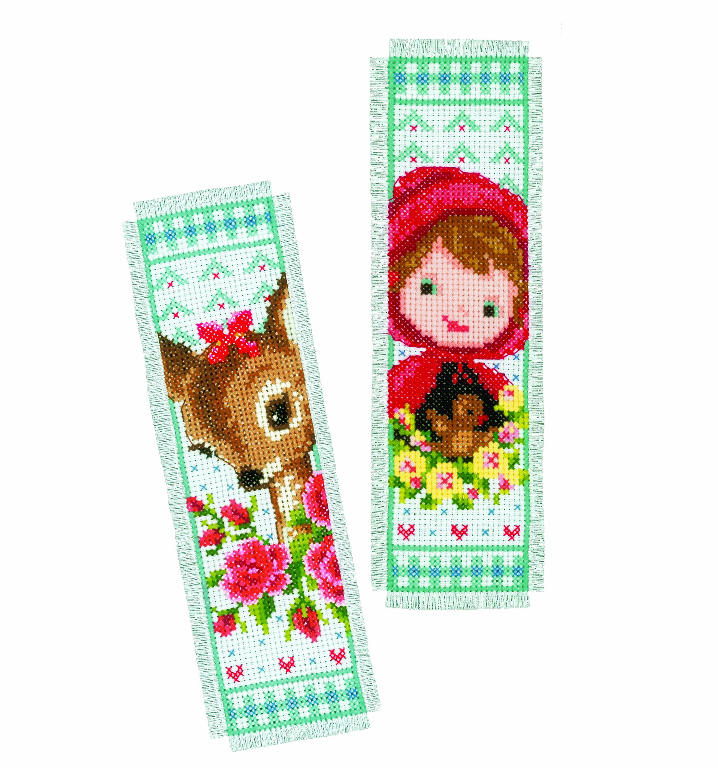 Vervaco Green 1-Piece Bookmark Bambi And Riding Hood Size 2