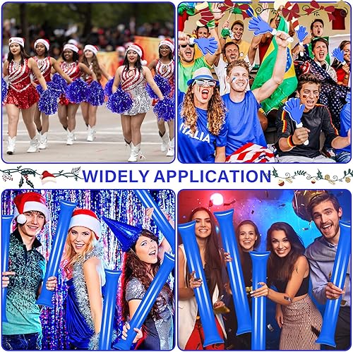 Miniatura 4 de Sosation 36 piezas de accesorios de espíritu de equipo, pompones de animadora, aplaudidores de mano, regalos de fiesta y palos de trueno generadores