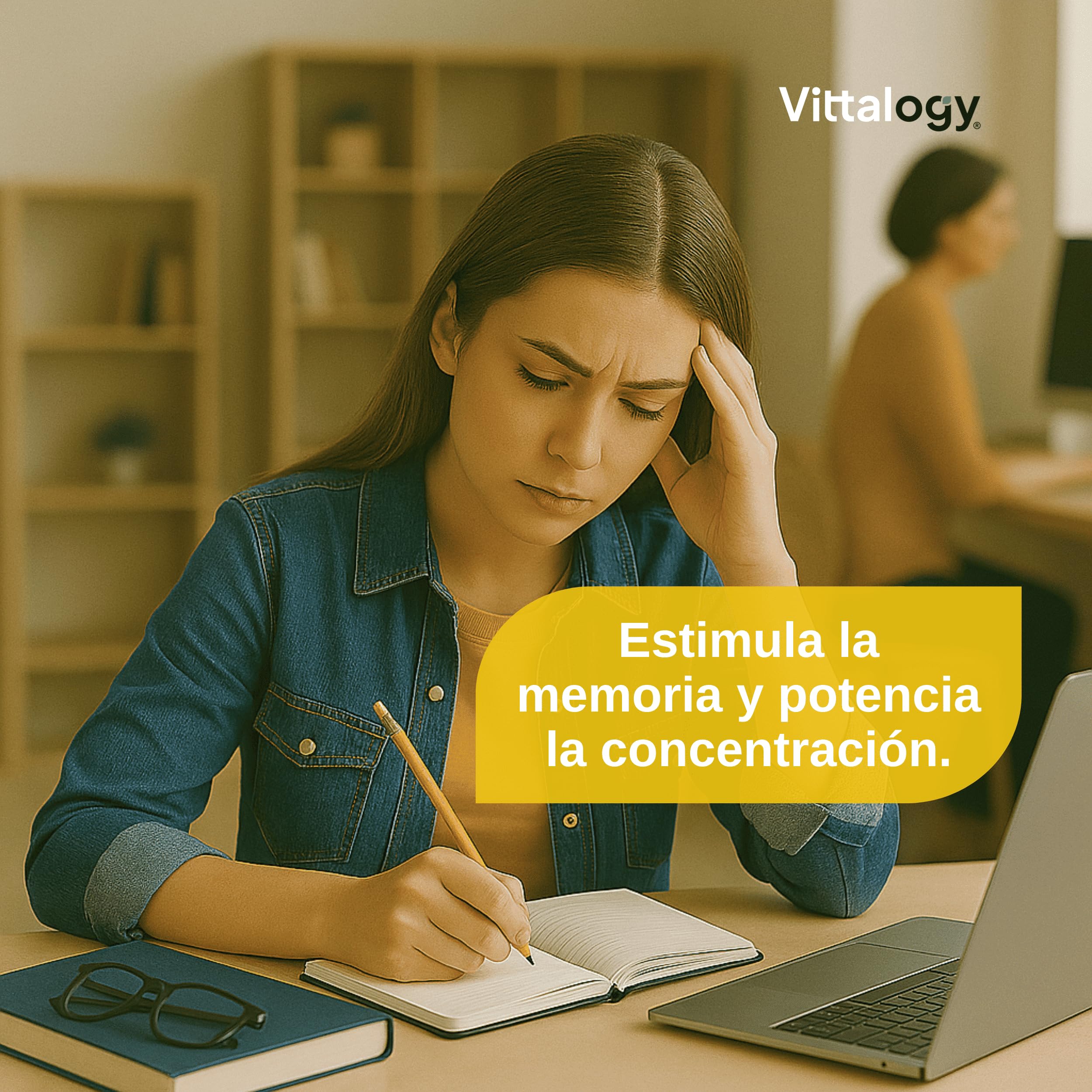 Focus & Balance Complemento Alimenticio Nootrópico con Ashwagandha Sensoril® para Memoria y Concentración. Suplemento de Té Verde, Ginseng y Vitaminas B3, B5 y B1 para Estudiar. 180 Cápsulas