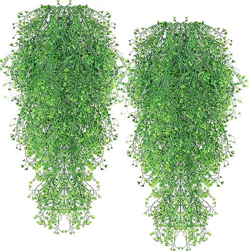 RECUTMS Plantas colgantes artificiales de interior, plantas colgantes artificiales, vides colgantes artificiales, plantas de plástico para pared,