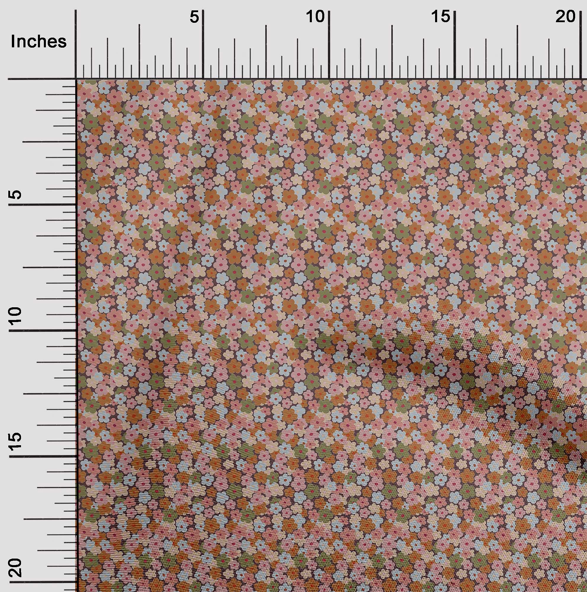 oneOone Cotton Poplin Twill Chocolate Brown Fabric Florals DIY Clothing Quilting Fabric Print Fabric by Yard 56 Inch Wide-LDP