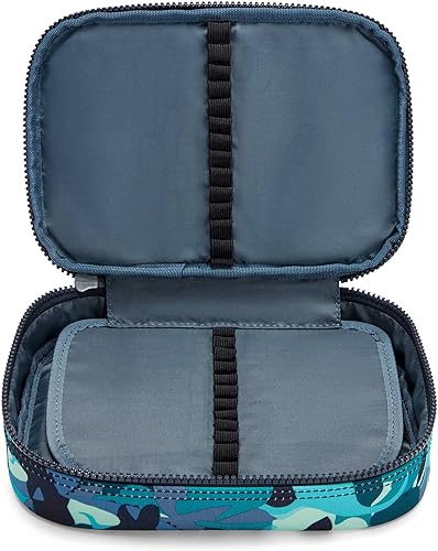 Vista 128 de Kipling - Estuche impreso para 100 bolígrafos para mujer, accesorios de organización, suministros de arte, maquillaje, organizador de viaje Aqua
