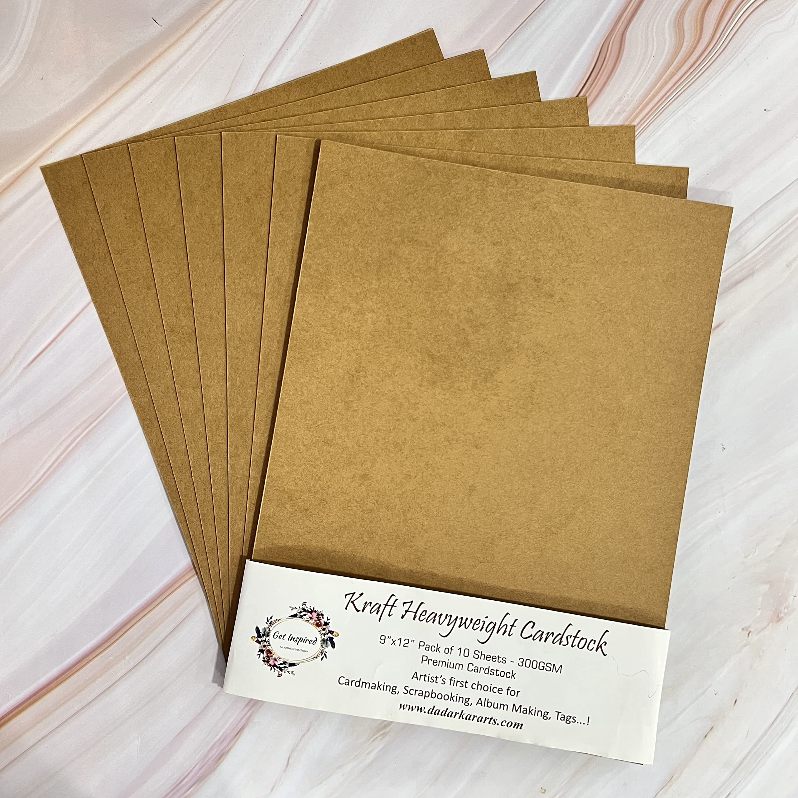 Premium Kraft heavyweight Cardstock 9"x12"- 270gsm By Get Inspired