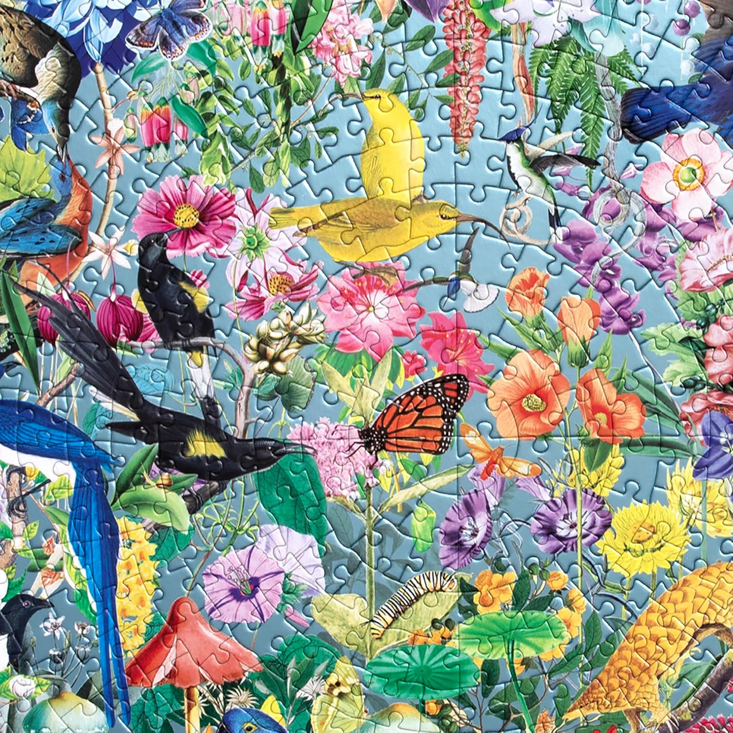 eeBoo 500 Piece Puzzle - Paradise Garden Jigsaw Puzzle for Adults, Circular with 23" Diameter Made with Recycled Board & Vegetable-Based Ink