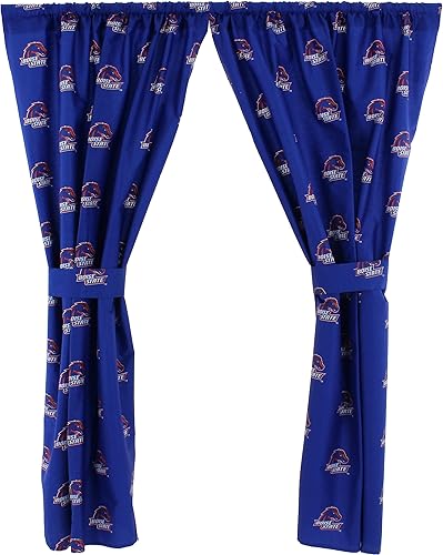College Covers Everything Comfy Boise State Broncos - Juego de paneles de cortina, 2 paneles, 2 alzapaños a juego, 42 pulgadas de ancho por 63