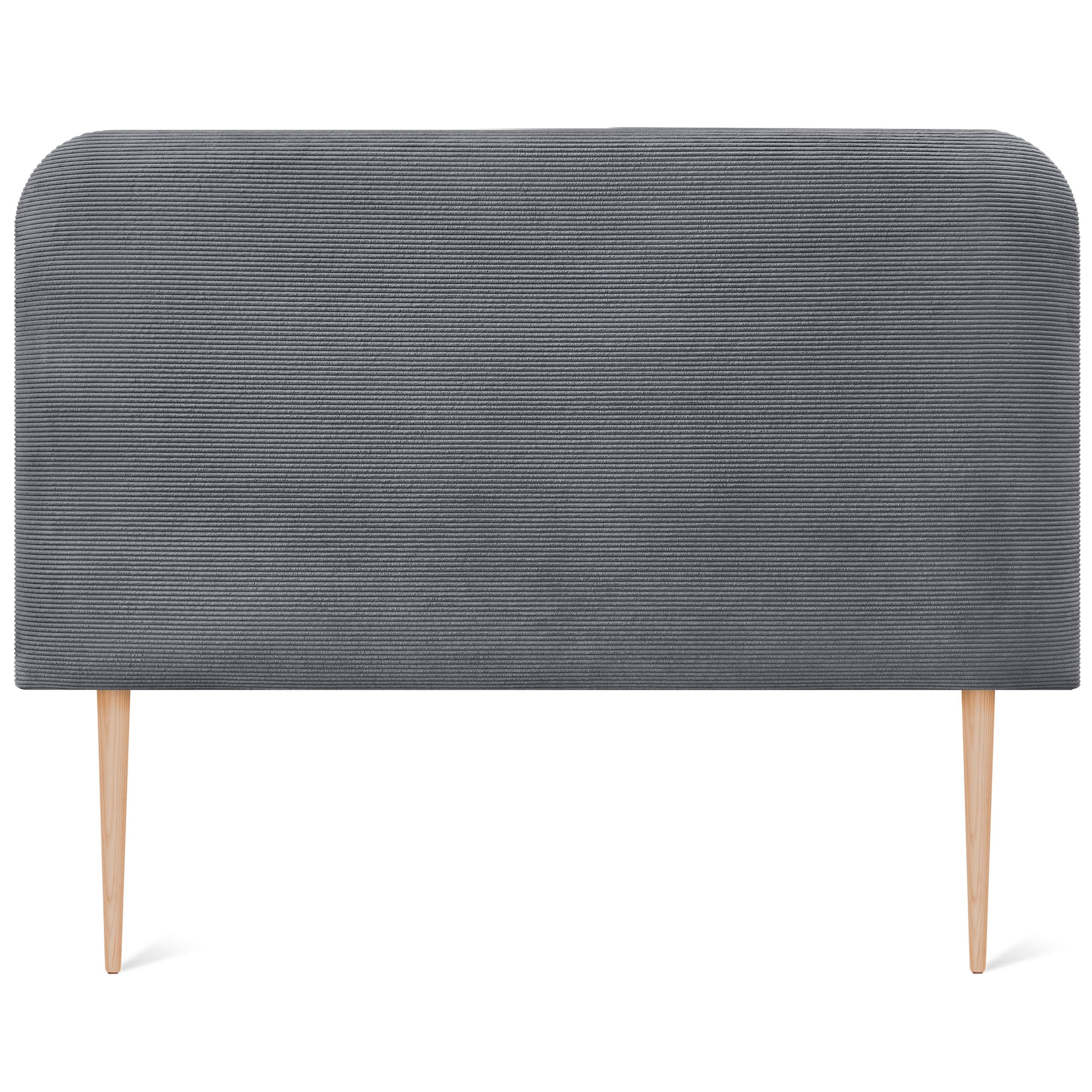 DHOME Tête de Lit Rembourrée Lisse et Courbée 70cm en Velours Côtelé Premium avec Pieds pour Mur Acoustiques Absorbantes Tête de Lit pour Chambre (Gris Foncé, 140cm)