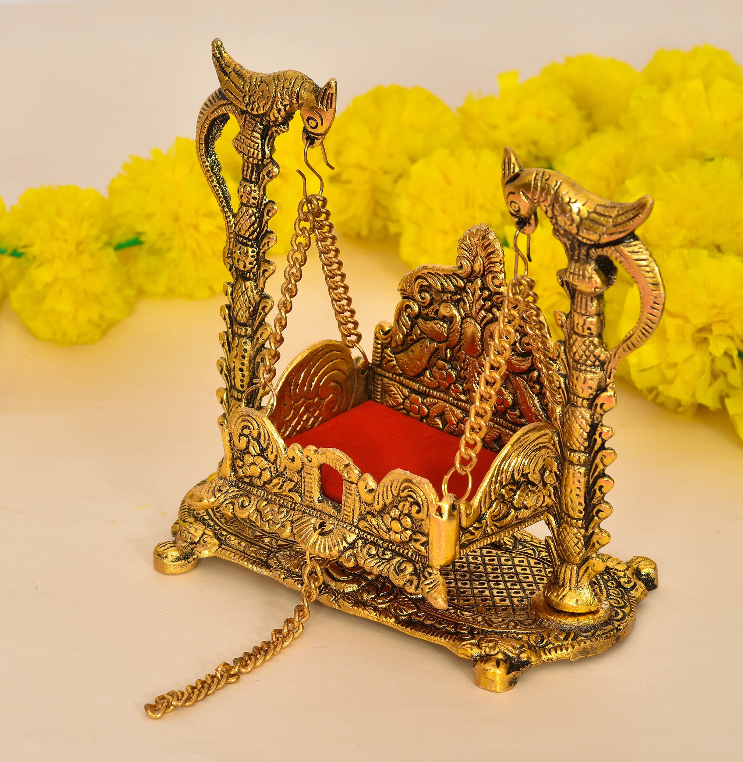 Gold Pooja Jhula - Nand Gopal Swing for Home & Puja -2