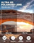 Polarized Sunglasses for Men, Classic Square Fashion Shades, UV400 Protection & Anti-Glare, Lightweight Frame