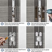 Vista 6 de 6" Hidden Door Hinges (Pack of 2) – Invisible Hinge Concealed Hinges for Secret Door, Secret Door Hinges Hidden Hinges 3 Way Adjustable 180° Swing