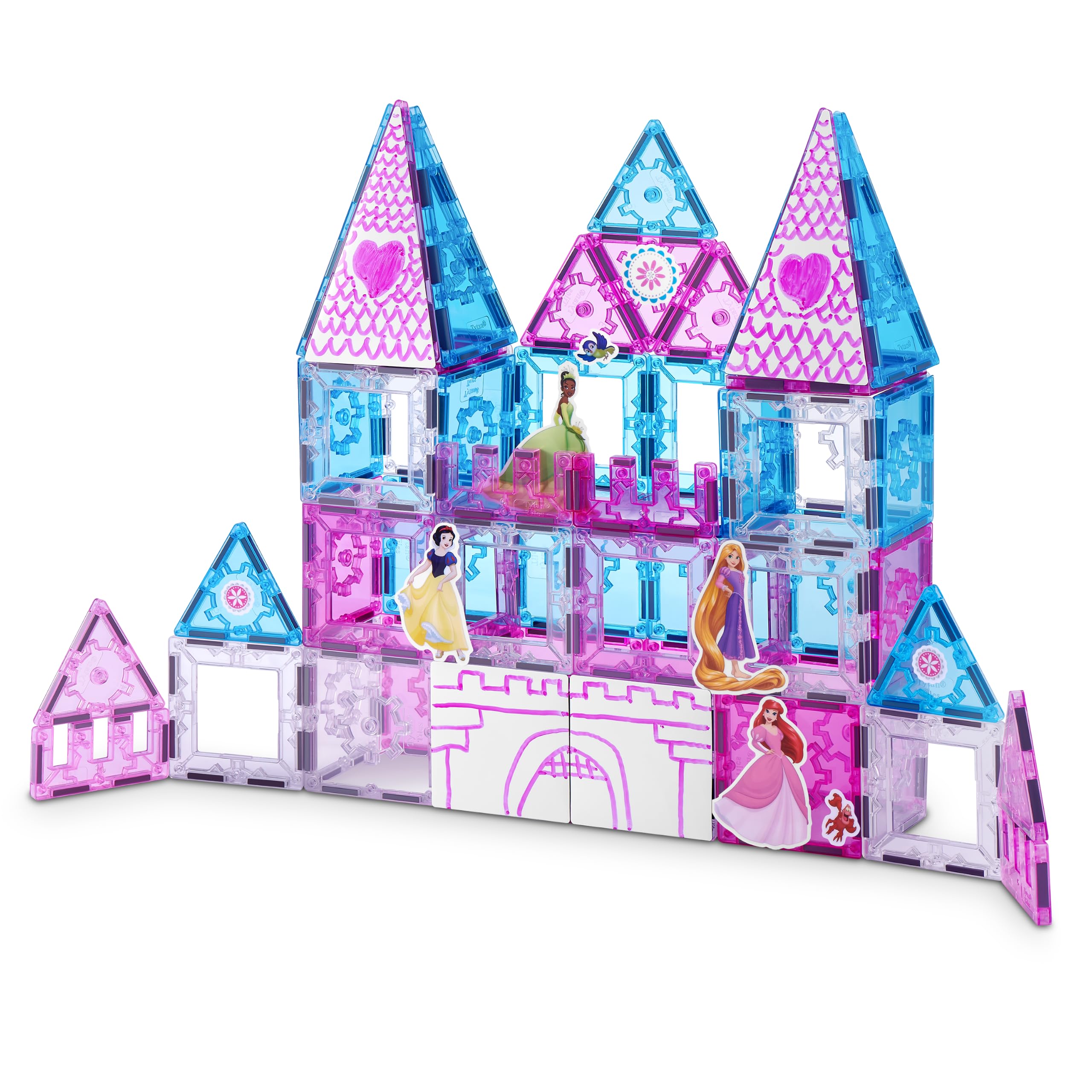 Set di gioco con tessere magnetiche del Castello delle Principesse Disney, composto da 70 pezzi (S1)