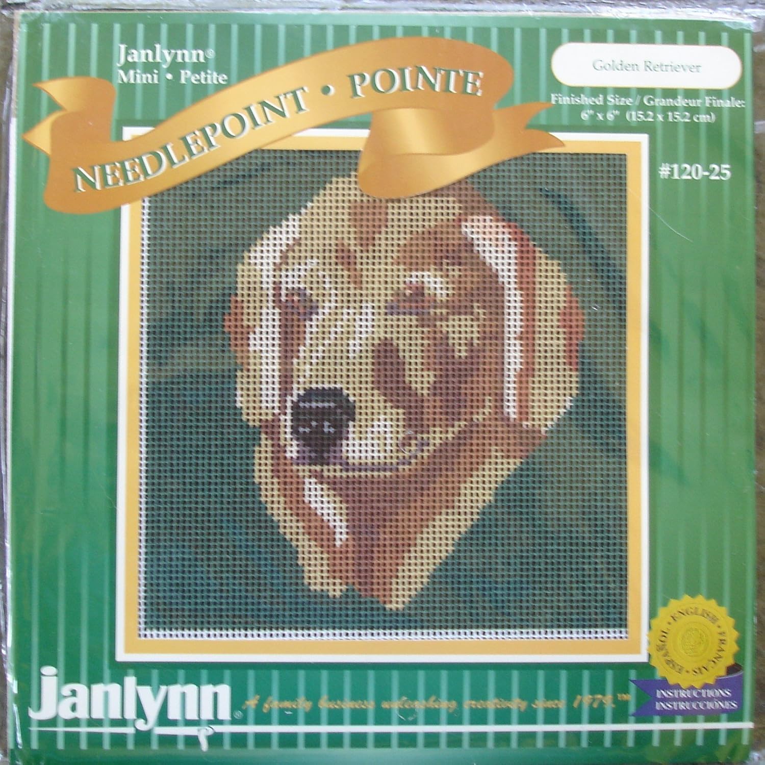 Janlynn Needlepoint Kit Golden Retriever