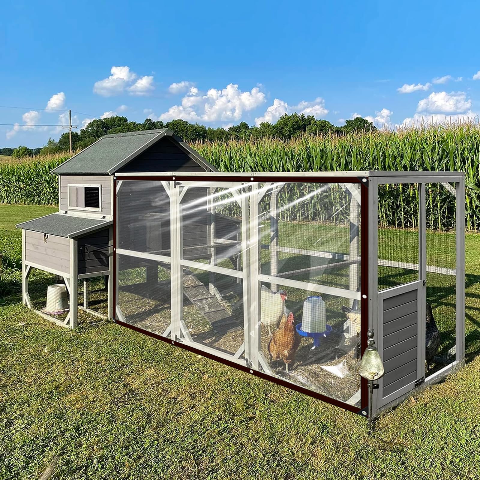 Bâche imperméable avec œillets - 3 x 4 cm - Film Plastique Transparent - Résistant aux intempéries - Protection Contre la Pluie - Isolation hivernale - pour Jardin, terrasse, Balcon