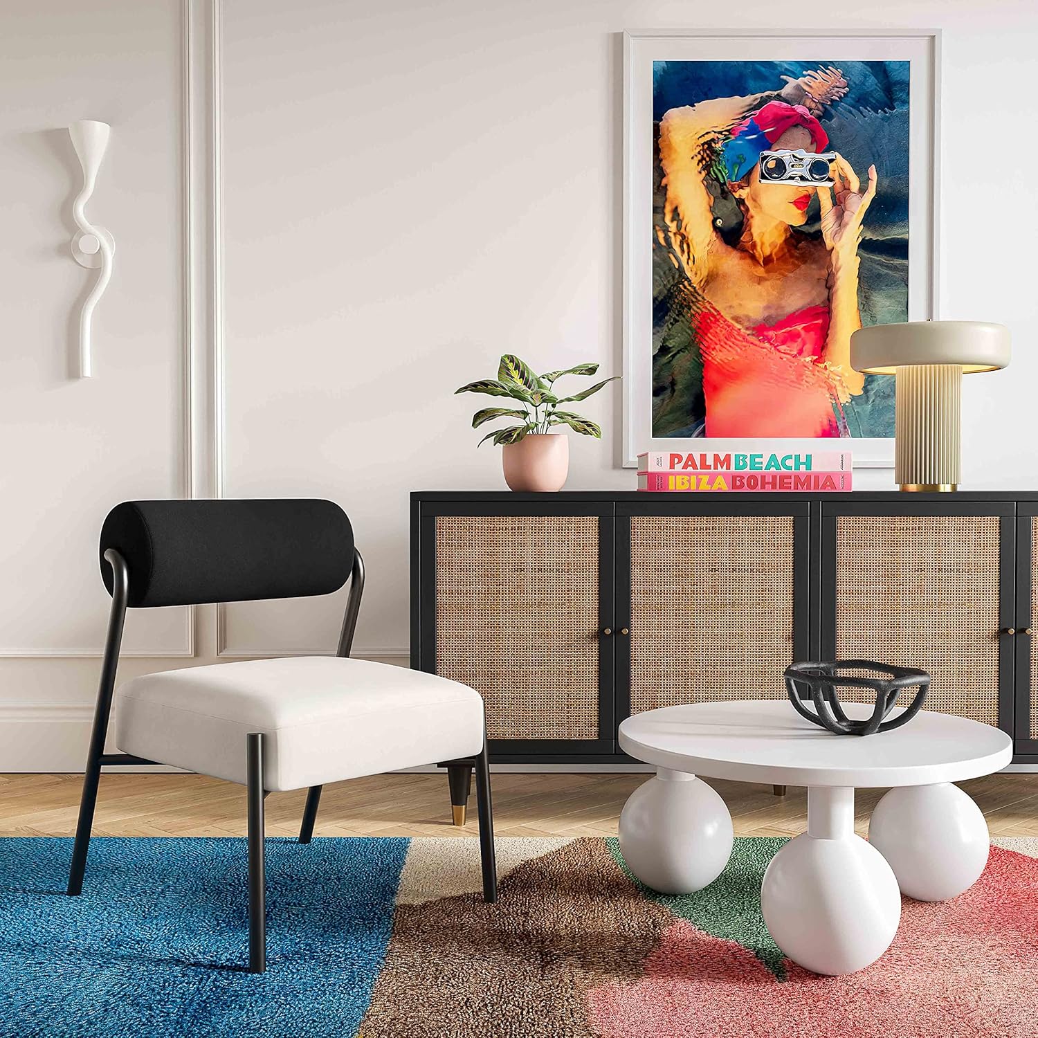 Tov Furniture Jolene Velvet Accent Chair (Cream)