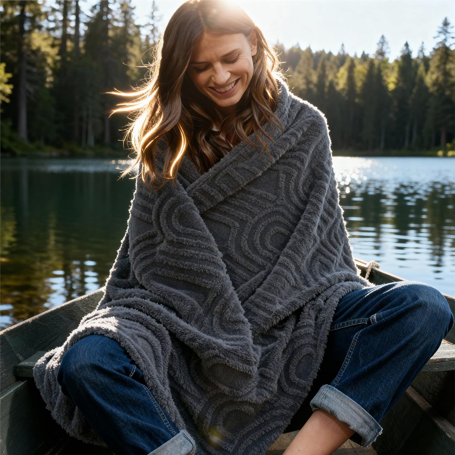 Bedsure GentleSoft Grey Throw Blanket for Women - Super Soft & Cozy, Fleece Blankets for Girls, Ideal for Couch & Bed, 50x70 Inches
